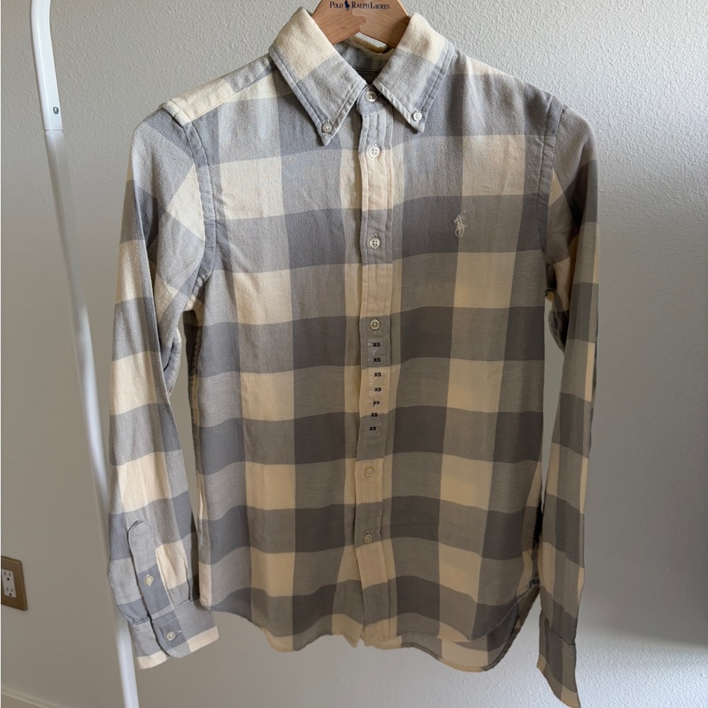 Polo by Ralph Lauren classic fit Gray and Cream Checkered women’s Shirt